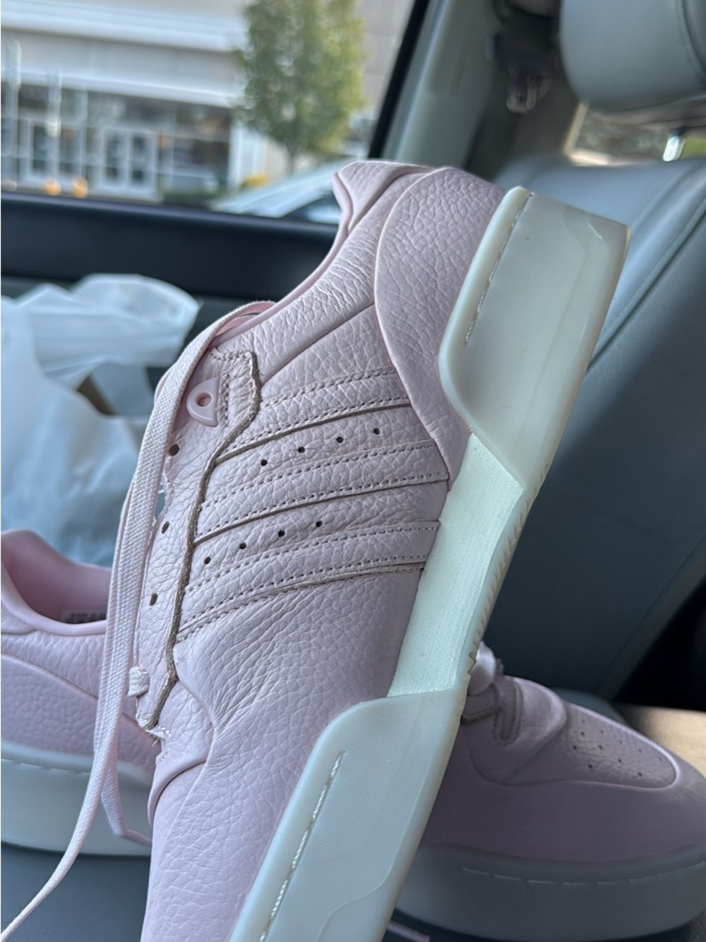 Men’s Pink Leather Low-Top Sneakers Adidas Rivalry